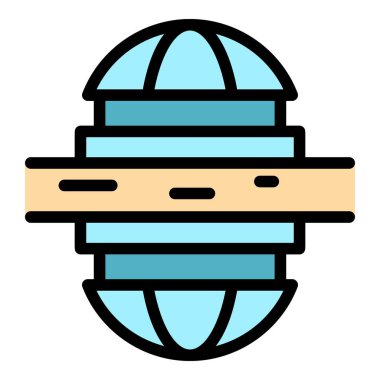 Elektronik pompa ikonu renk ana hatları vektörü