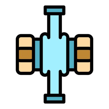 Motor su pompası renk ana hatları vektörü