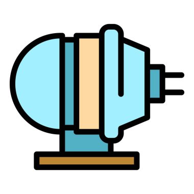 Elektrik pompa ikonu renk ana hatları vektörü
