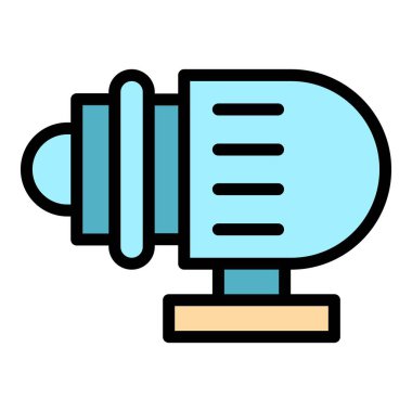 Su pompası ikonu ısıtma rengi ana hatları vektörü