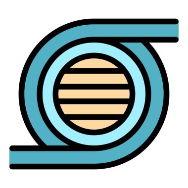 Çiftlik suyu pompası ikonu renk ana hatları vektörü