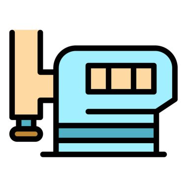 Pompa ikonu renk ana hatları vektörü