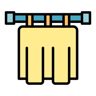 Spa duş perdesi simgesi renk ana hatları vektörü