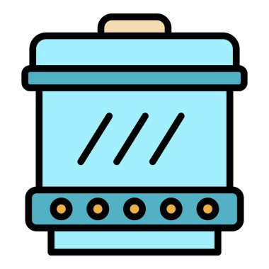 Çelik dumanevi simgesi renk ana hatları vektörü