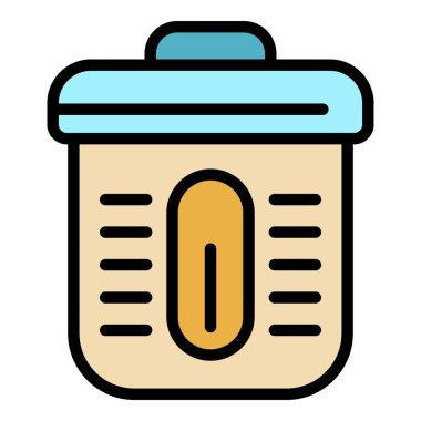 Duman üretim simgesi renk ana hatları vektörünü pişir