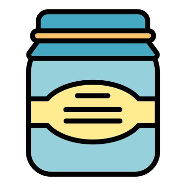 Çikolata fındık yapıştırıcı simge renk ana hatları vektörü