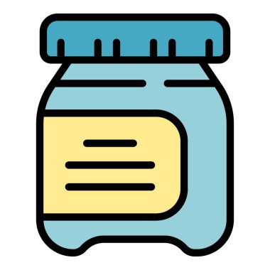 Çikolata yapıştırıcısı yiyecek simgesi renk ana hatları vektörü