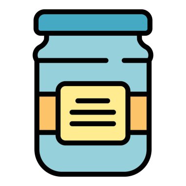 Çikolata yapıştırıcısı malzeme simgesi renk ana hatları vektörü