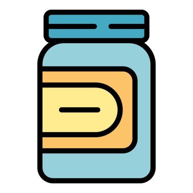 Çikolata yapıştırıcısı krem ikonu renk ana hatları vektörü