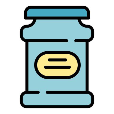 Çikolata yapıştırıcısı çerez simgesi renk ana hatları vektörü