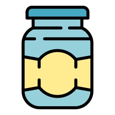 Çikolata yapıştırıcısı gastronomi simgesi renk ana hatları vektörü