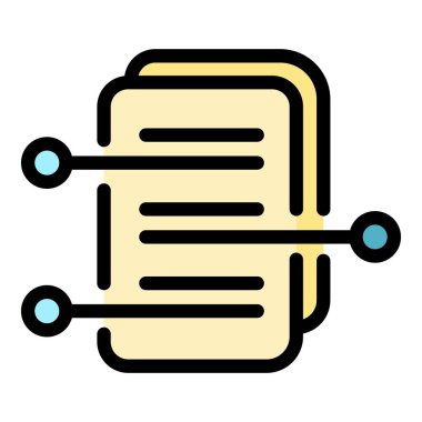 Atanan proje simgesi renk ana hatları vektörü