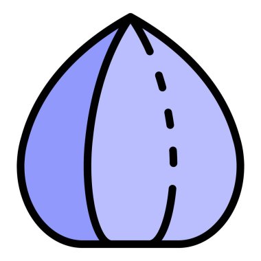 Gıda inciri simgesi renk ana hatları vektörü