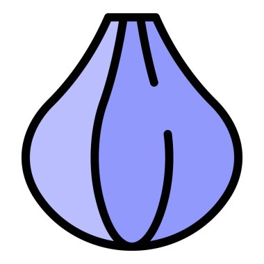 Egzotik incir ağacı ikonu renk ana hatları vektörü