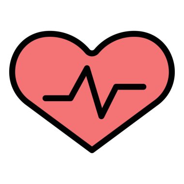 Kalp doktoru simgesi renk ana hatları vektörü