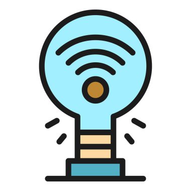 Wifi ağ simgesi renk ana hatları vektörü