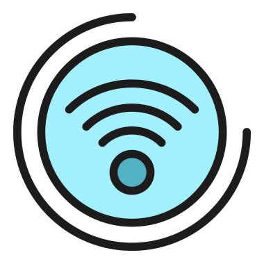 Wifi daire simgesi renk ana hatları vektörü