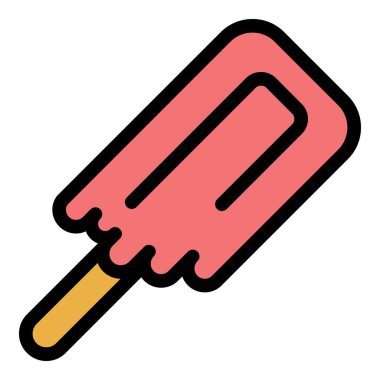 Dondurma simgesi renk ana hatları vektörü