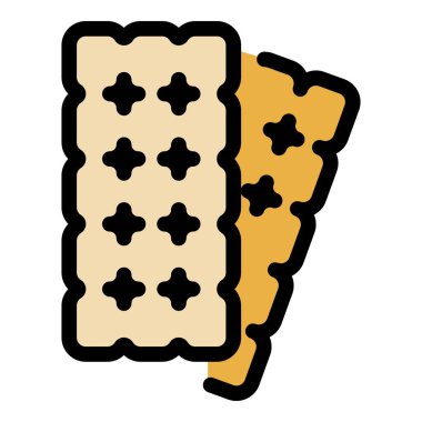 İki çikolata simgesi renk ana hatları vektörü