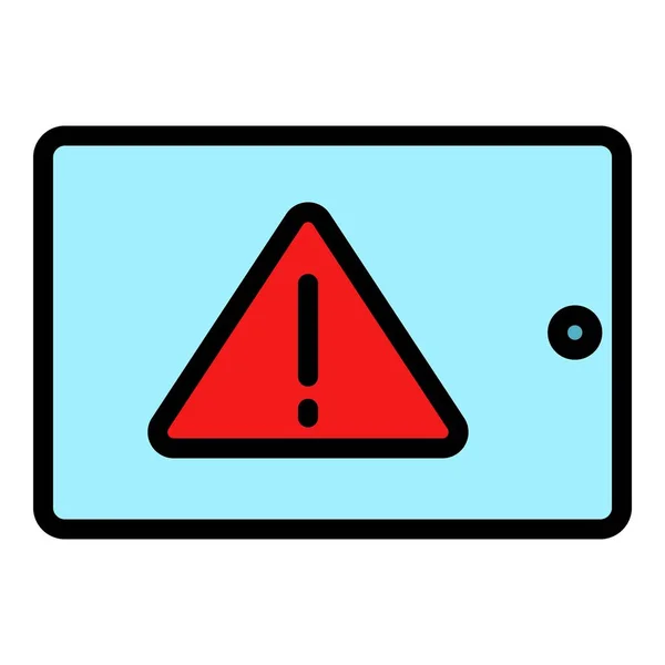 Warning display icon color outline vector — Vetor de Stock