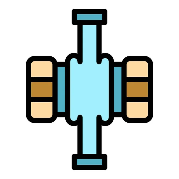 Silnik pompy wody ikona kolor zarys wektor — Wektor stockowy
