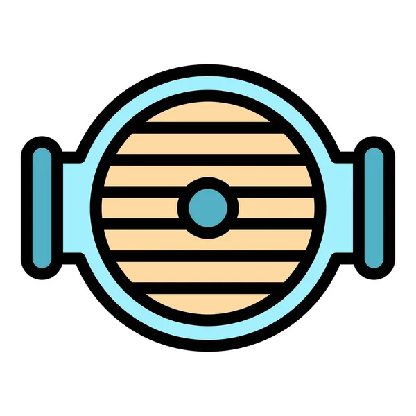 Runde Wasserpumpe Symbol Farbe Umrissvektor — Stockvektor