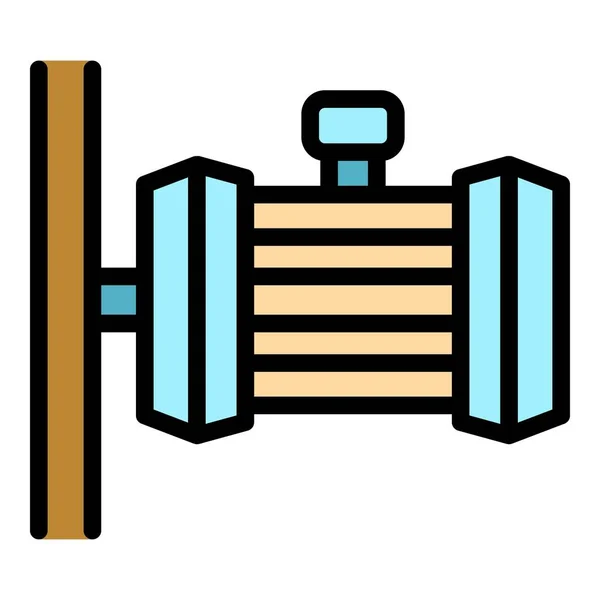 Hydraulische Pumpe Symbol Farbe Umrissvektor — Stockvektor