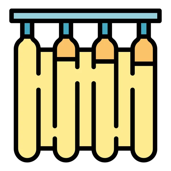Accueil Rideau de douche icône couleur contour vecteur — Image vectorielle