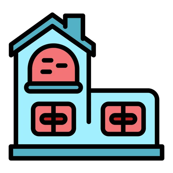 Home Räucherei Symbol Farbe Umrissvektor — Stockvektor
