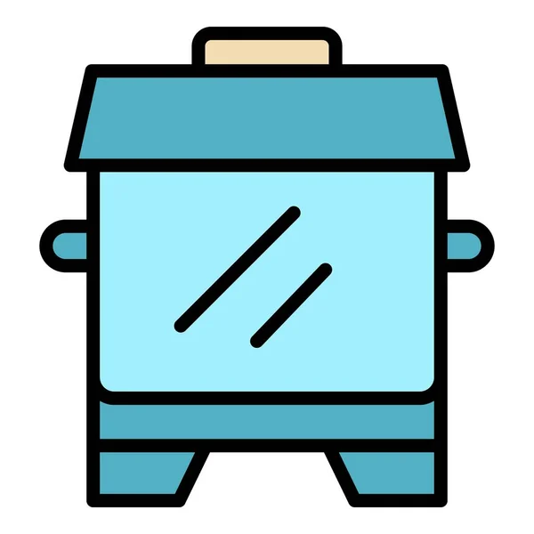 Cook smoker icon color outline vector —  Vetores de Stock