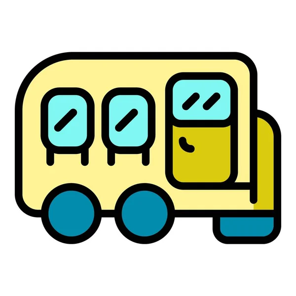 Auto camping icon color outline vector — 图库矢量图片