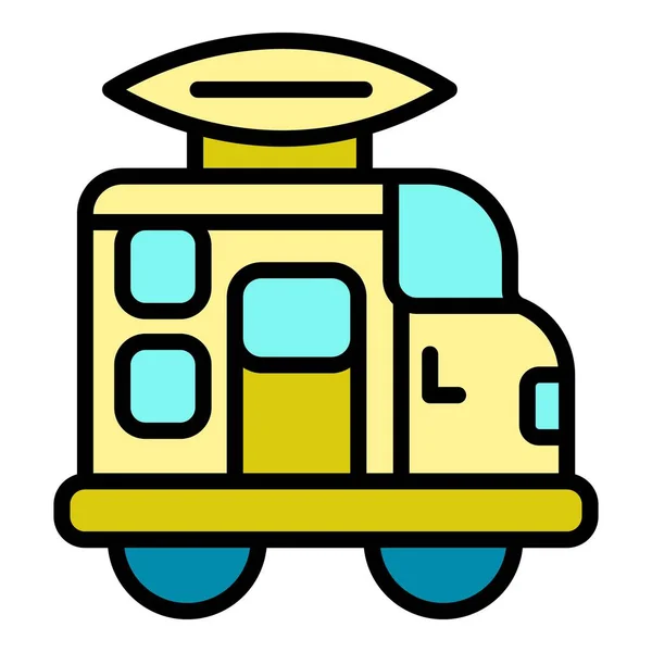 Motorhome icono color contorno vector — Vector de stock