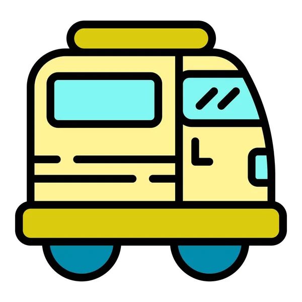 Travel auto icon color outline vector — 图库矢量图片