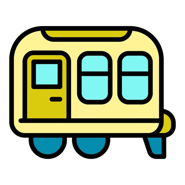 Caravan trailer icon color outline vector — стоковый вектор