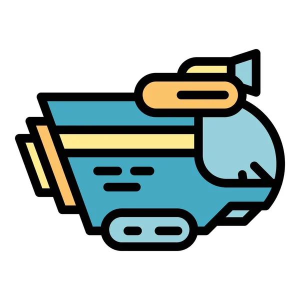 Ocean bathyscaphe icon color outline vector — Stockvektor