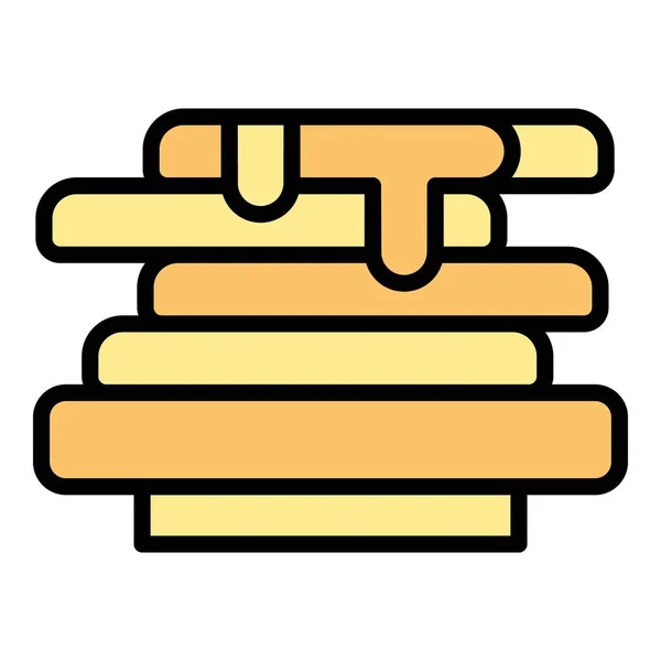 Chocolade pasta sandwich pictogram kleur omtrek vector — Stockvector