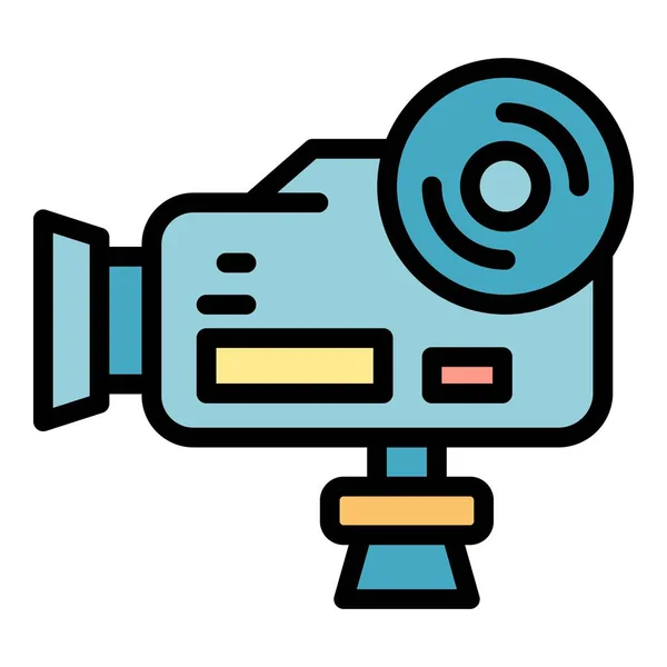 Handle reportage camera icon color outline vector — 图库矢量图片