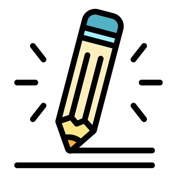 Assignment pen icon color outline vector — 图库矢量图片