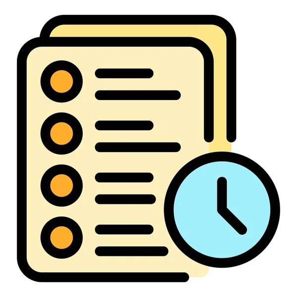 Assignment time icon color outline vector — Vettoriale Stock