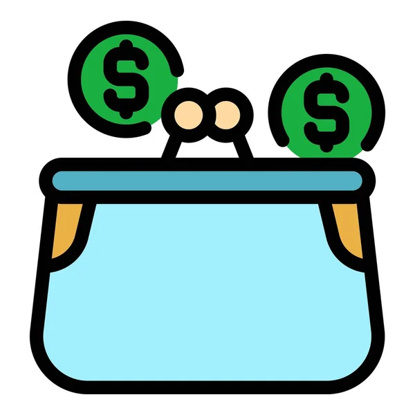 Wallet monetization icon color outline vector — 图库矢量图片