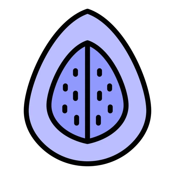 Diyet incir ikonu renk ana hatları vektörü — Stok Vektör