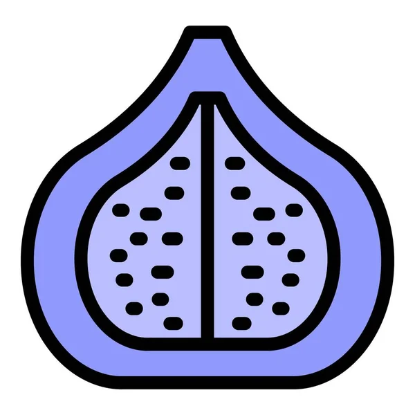 Fig seed fruit icon color outline vector — 图库矢量图片