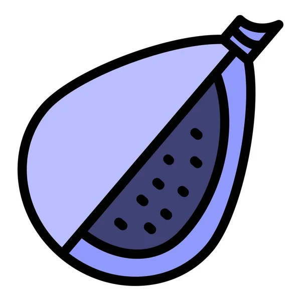 Vegan fig icon color outline vector — Vetor de Stock