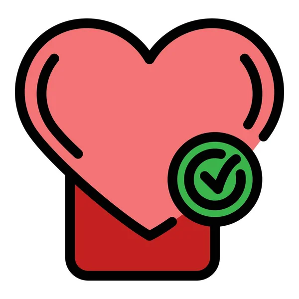 Sano corazón icono color contorno vector — Vector de stock