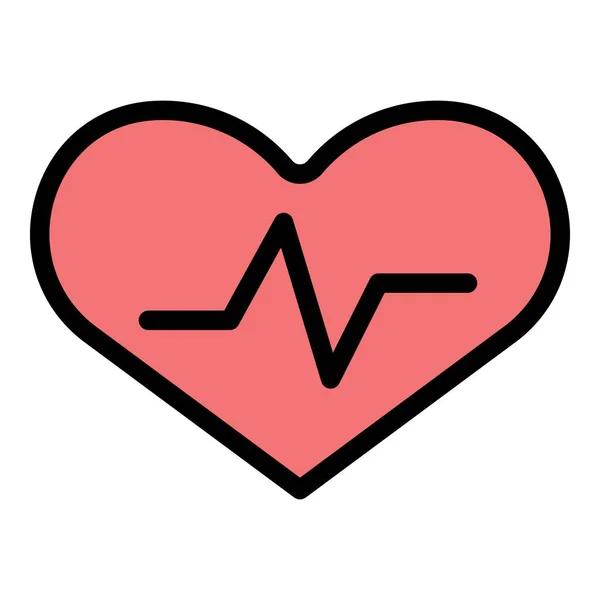 心脏科医生图标颜色轮廓矢量 — 图库矢量图片