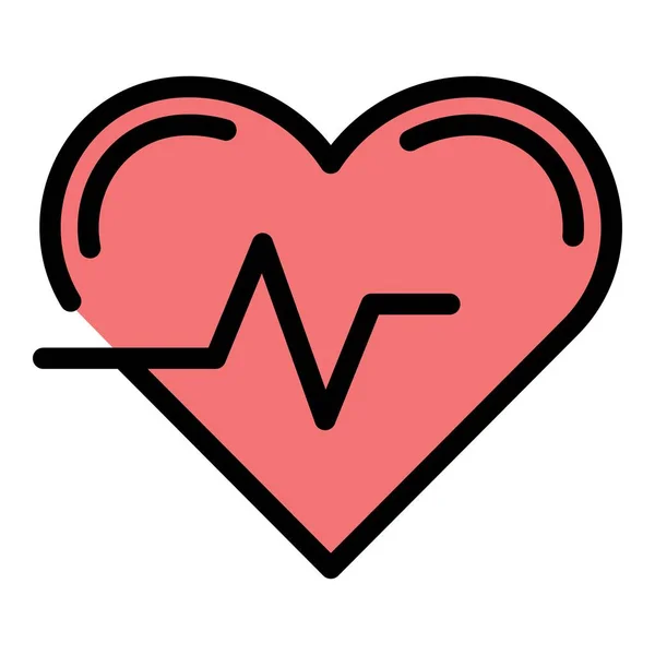 Teljesítmény szív impulzus ikon színes vázlat vektor — Stock Vector