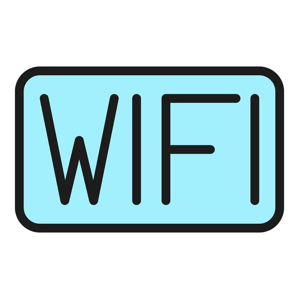 Wifi internet icon color outline vector — Stock Vector