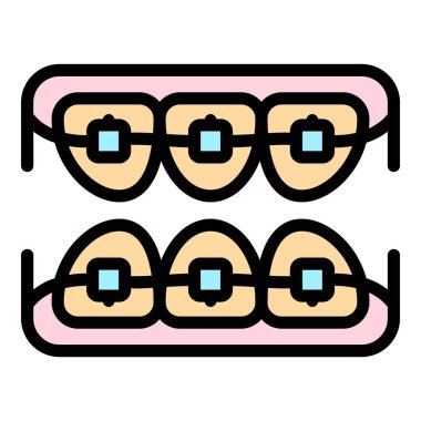 Takma diş teli simge rengi dış hat vektörünü destekler