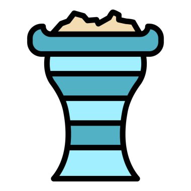 Türk davul simgesi renk ana hatları vektörü