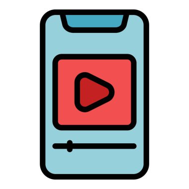 Telefon öğrenme simgesi rengi ana hatları vektörü